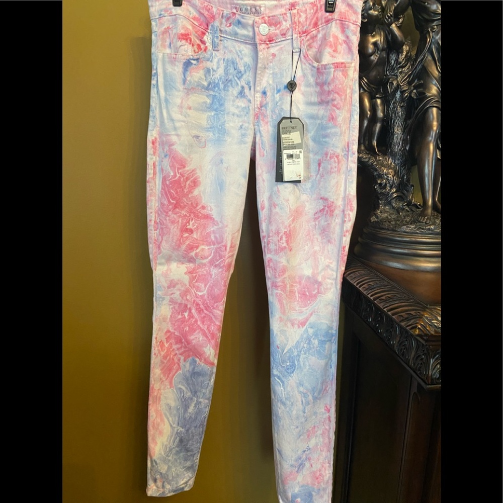 NWT Guess Printed Brittney Skinny Ankle Slim Fit Jean
